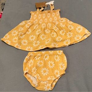 Yellow Floral Kids bloomer Set